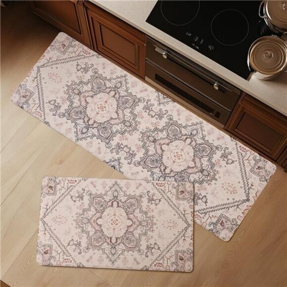 FRESHMINT Anti Fatigue Kitchen Mats Set Waterproof Cushioned Boho Rugs - Picture 1 of 8